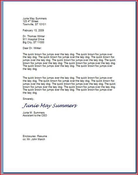 free type letter and print.